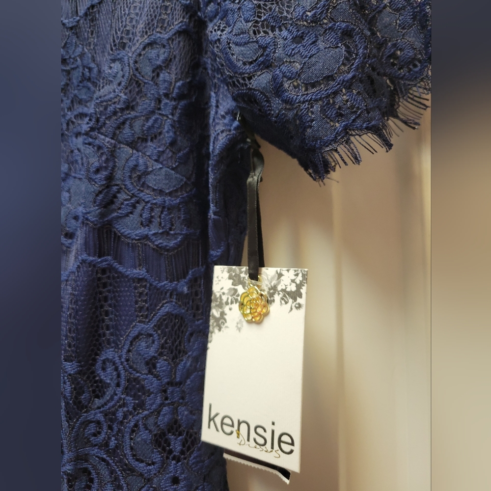 Kensie Midnight Blue Lace Mini Dress Size 6 Cocktail Evening - Picture 7 of 15